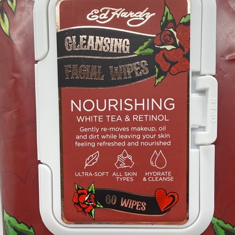3/$15 🌸 Ed Hardy Nourishing Facial Wipes - SEALED! Never Opened. - Picture 2 of 5